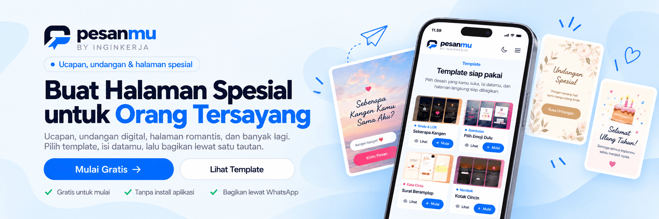 Pesanmu.id - Buat halaman spesial untuk orang tersayang